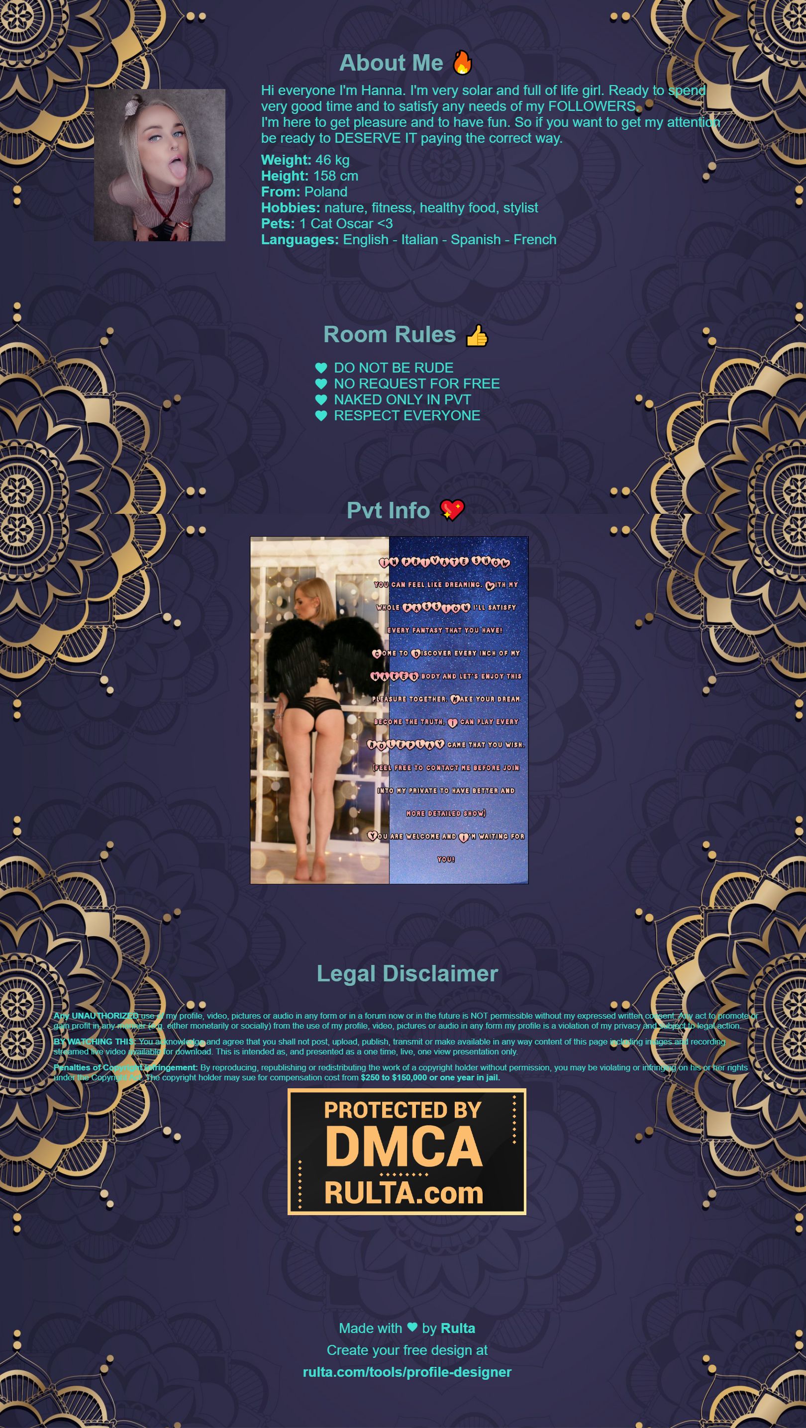 Chat with Hannakorsak in a Live Adult Video Chat Room